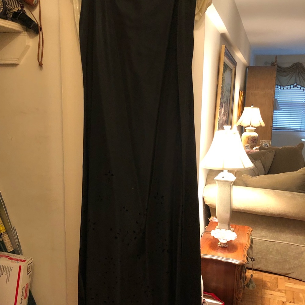 Laundry black long skirt with cut outs